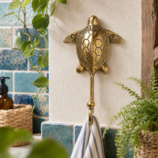 Brass Sea Turtle Wall Hook