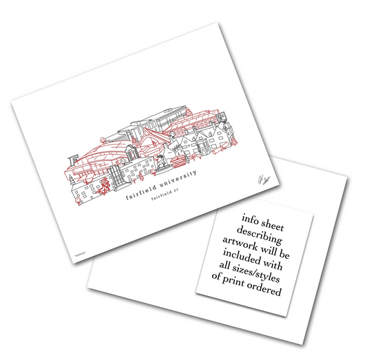 Fairfield University (Connecticut) Minimalist Art Print Connecticut - 8x10-in - Mellow Monkey