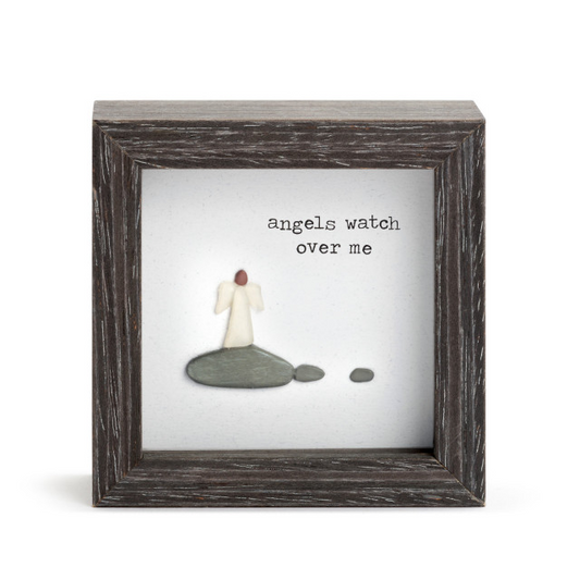 Angels Watch Over Me - Sharon Nowlan Shadow Box - 4 x 4 in - Mellow Monkey