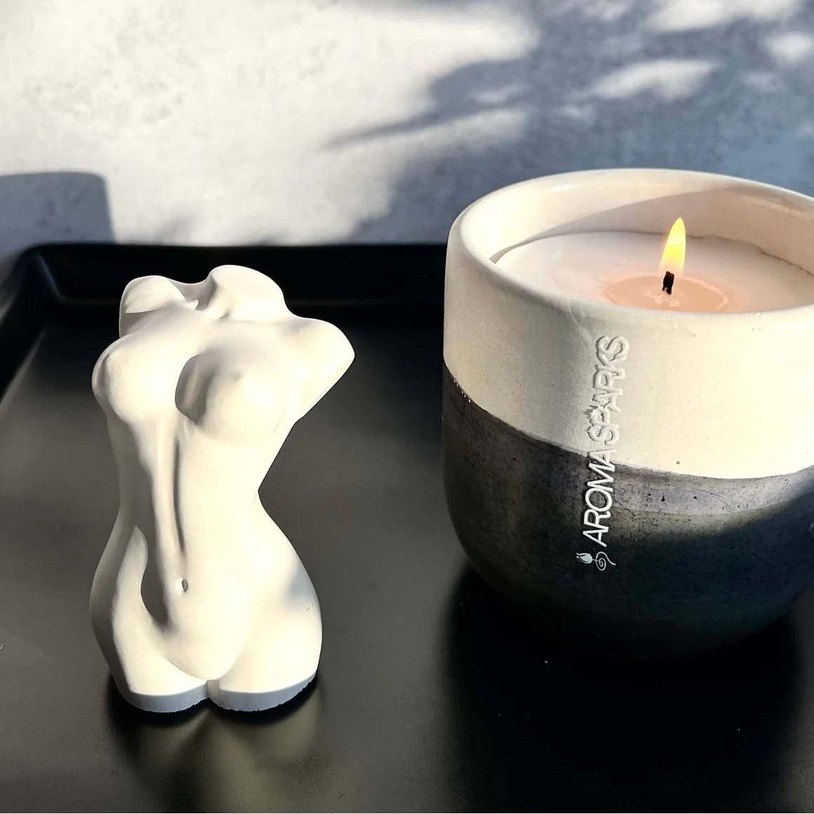 Female Torso Sculpture - Small Body Figurine - Off White - Mellow Monkey