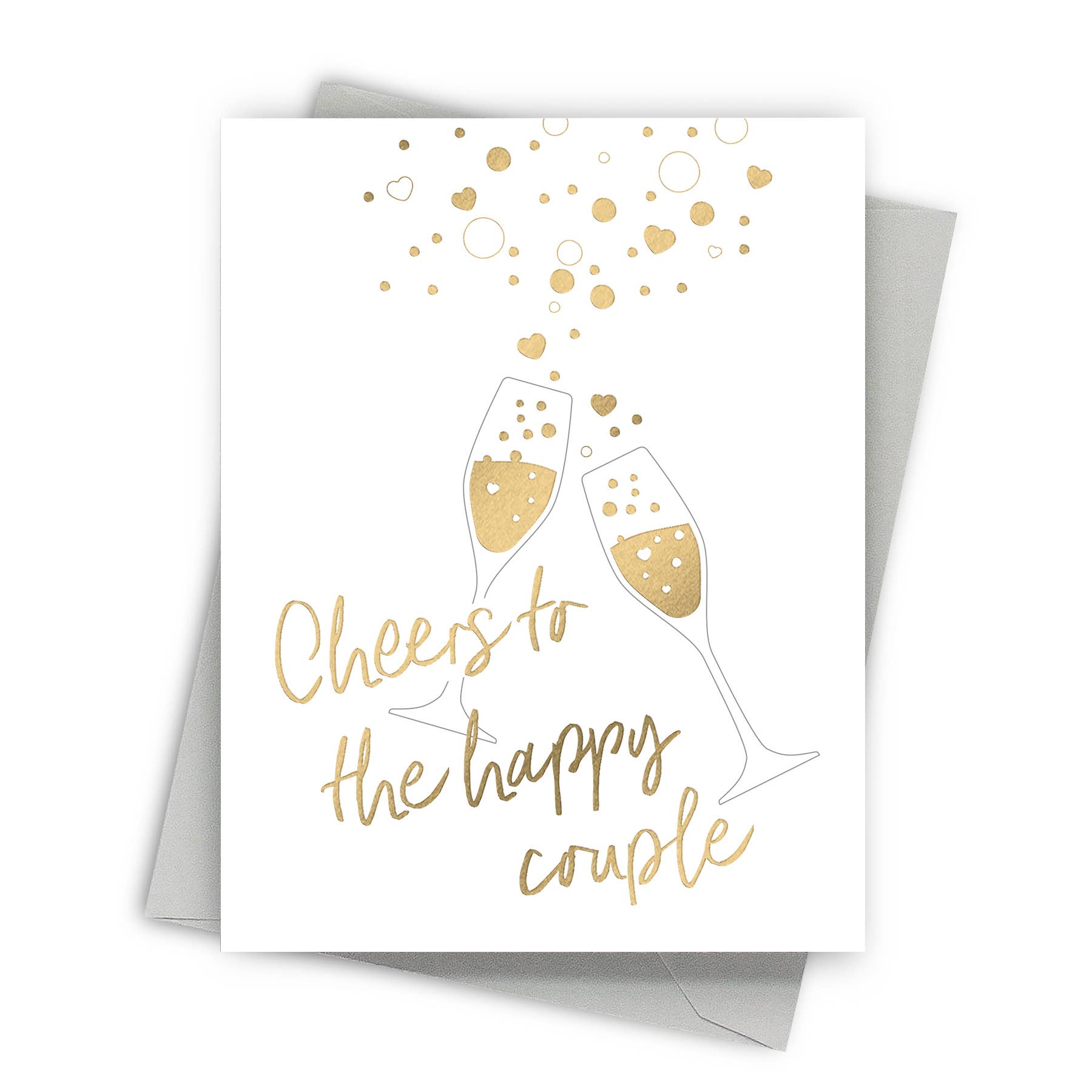 Cheers to the Happy Couple - Gold Foil Wedding Card - Mellow Monkey