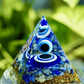 Lapis Lazuli Evil Eye Protection Orgonite Pyramid - 2-1/3-In