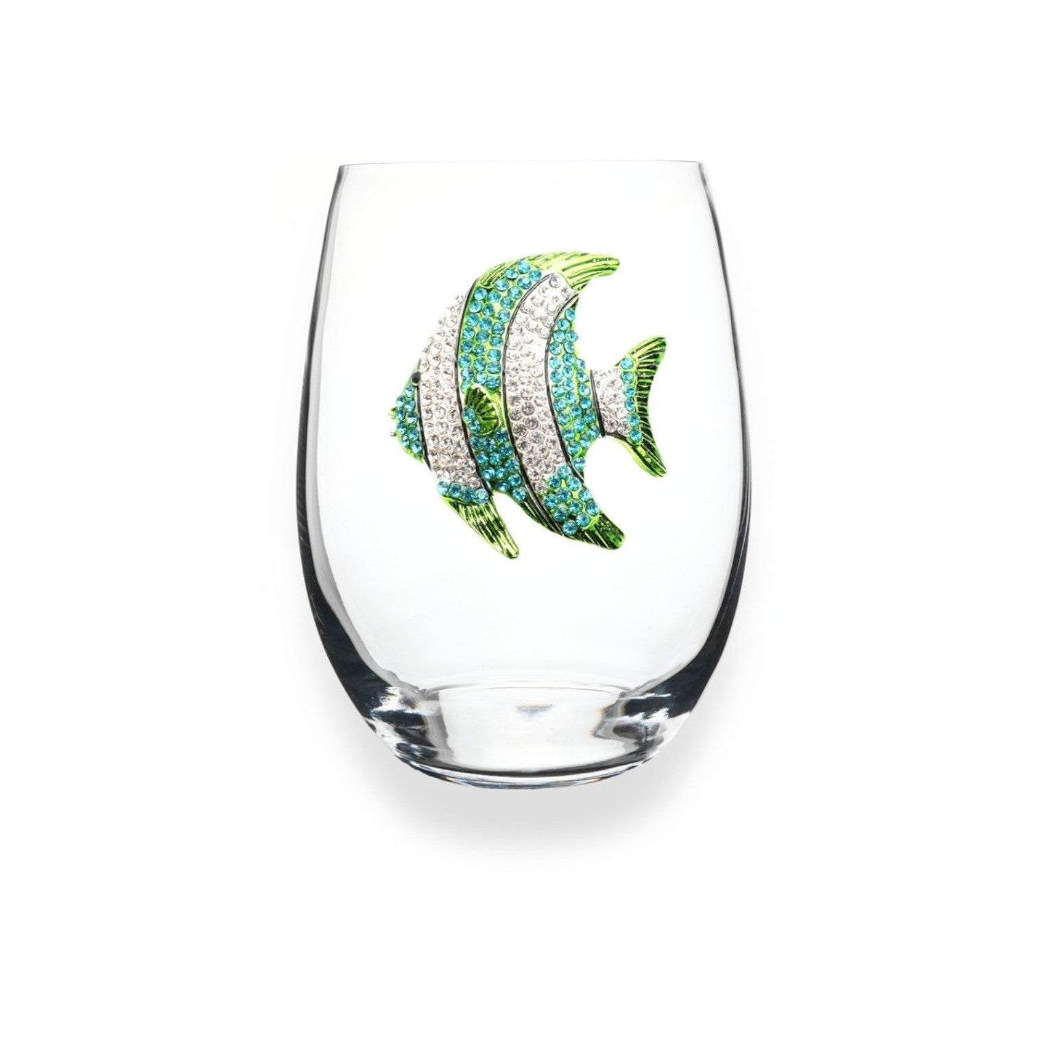 Mellow Monkey Tropical Fish Jeweled Stemless Wine Glass - Thumbnail 2