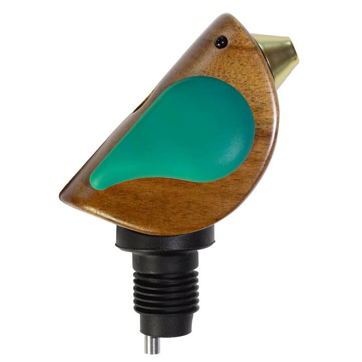 Turquoise Songbird 'Singing' Wine Bottle Pourer - Mellow Monkey
