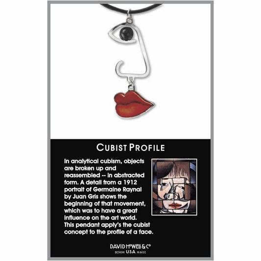 Cubist Profile Black Necklace - Mellow Monkey