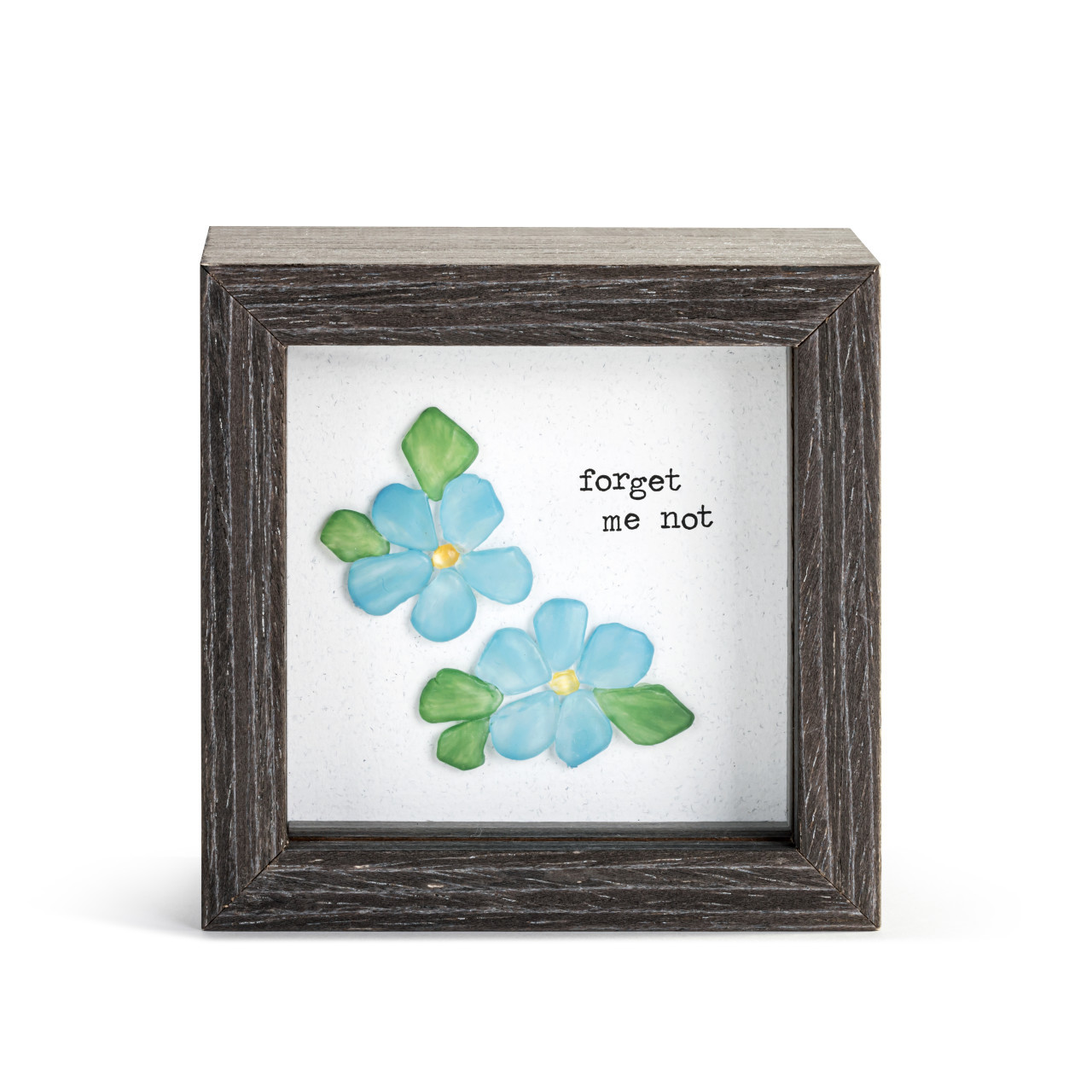 Forget Me Not - Sharon Nowlan Shadow Box - 4 x 4 in - Mellow Monkey