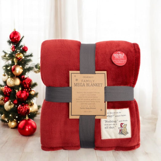 Nothing All Day -  Red Family Size Mega Blanket - Mellow Monkey
