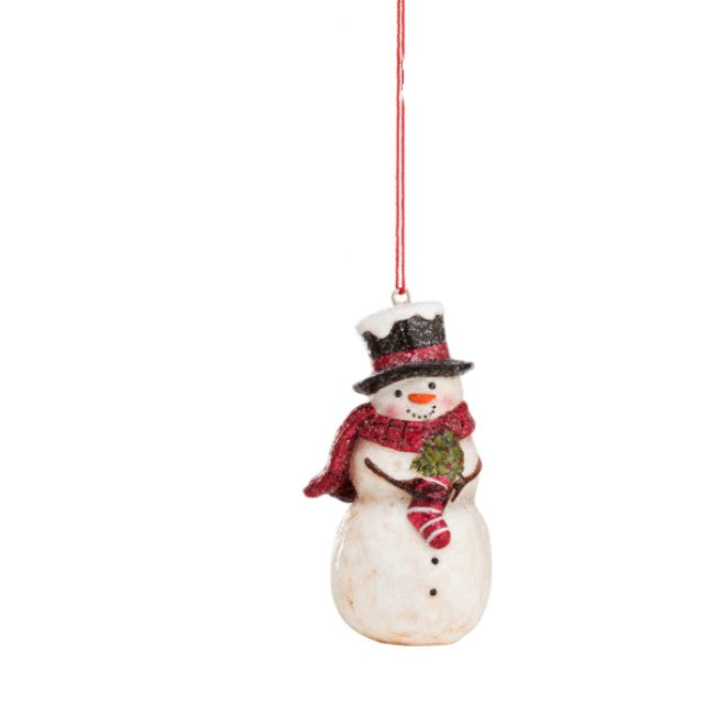 Mini Snowman Ornament - 3-in - Mellow Monkey