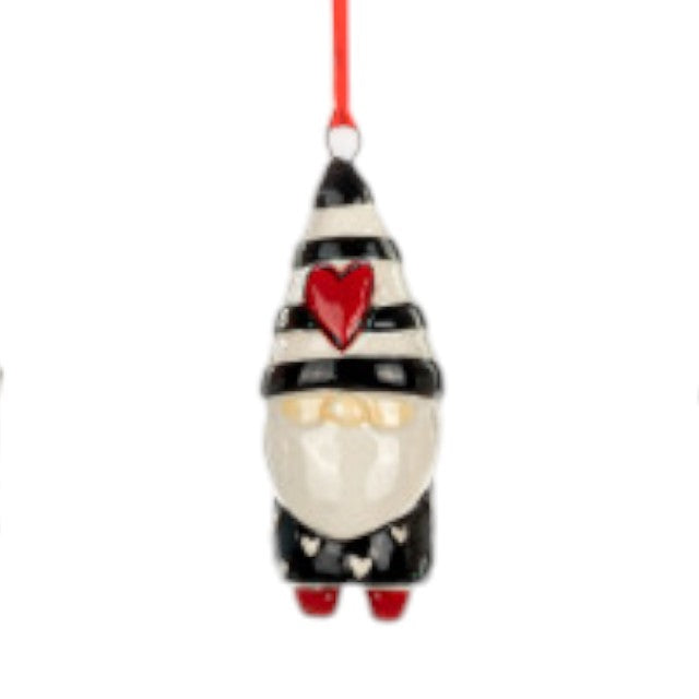 Heartful Gnome Ornament - 3-in - Mellow Monkey