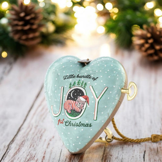 Child's First Christmas - Joy to the World - Musical Art Heart - Mellow Monkey