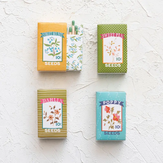 Flower Seeds Matchbox with Safety Matches - Mellow Monkey