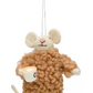 Felt Mouse in Pajamas Ornament - 4-in - Mellow Monkey