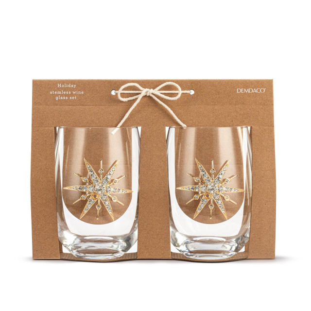 Star of Bethlehem Wine Glasses - Set of 2 - Mellow Monkey