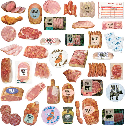 Meat Market Stickers - Boxed Hologram Stickers - Mellow Monkey