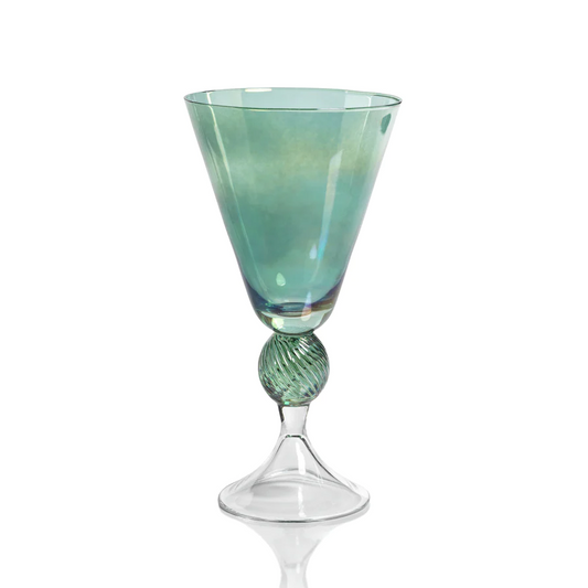 Cassis Vintage Stem Glass - Green - Mellow Monkey