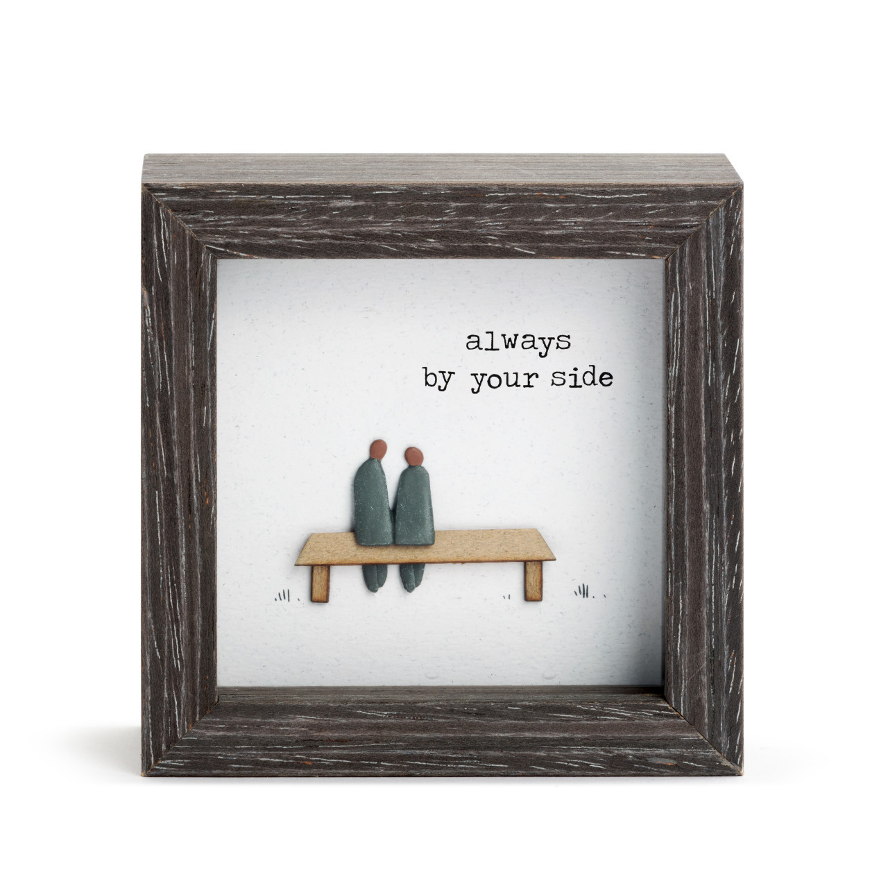 Always By Your Side - Sharon Nowlan Shadow Box - 4 x 4 in - Mellow Monkey