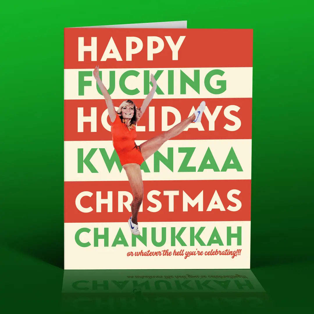 Happy Fucking Holidays Kwanzaa Christmas Channukah - Holiday Greeting Card - Mellow Monkey