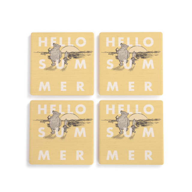 Hello Summer - Winnie the Pooh Themed Coasters - Set of 4 - Mellow Monkey