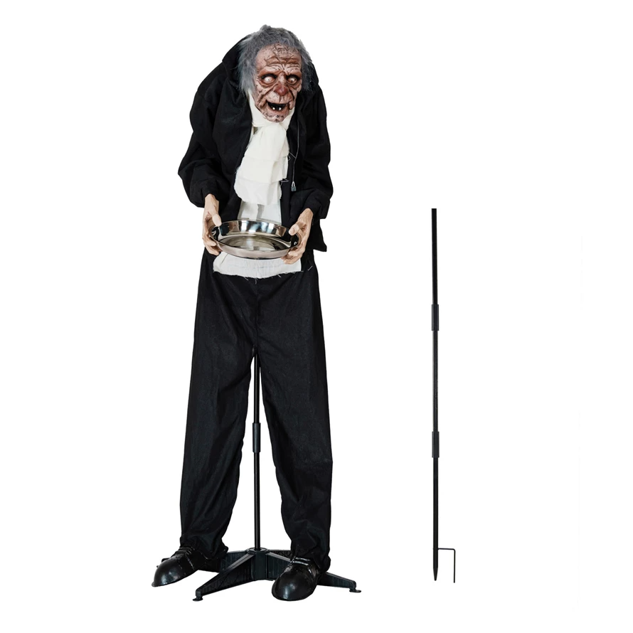 Motion Activated Standing Animated Butler with Lights & Sound - 62-in - Mellow Monkey