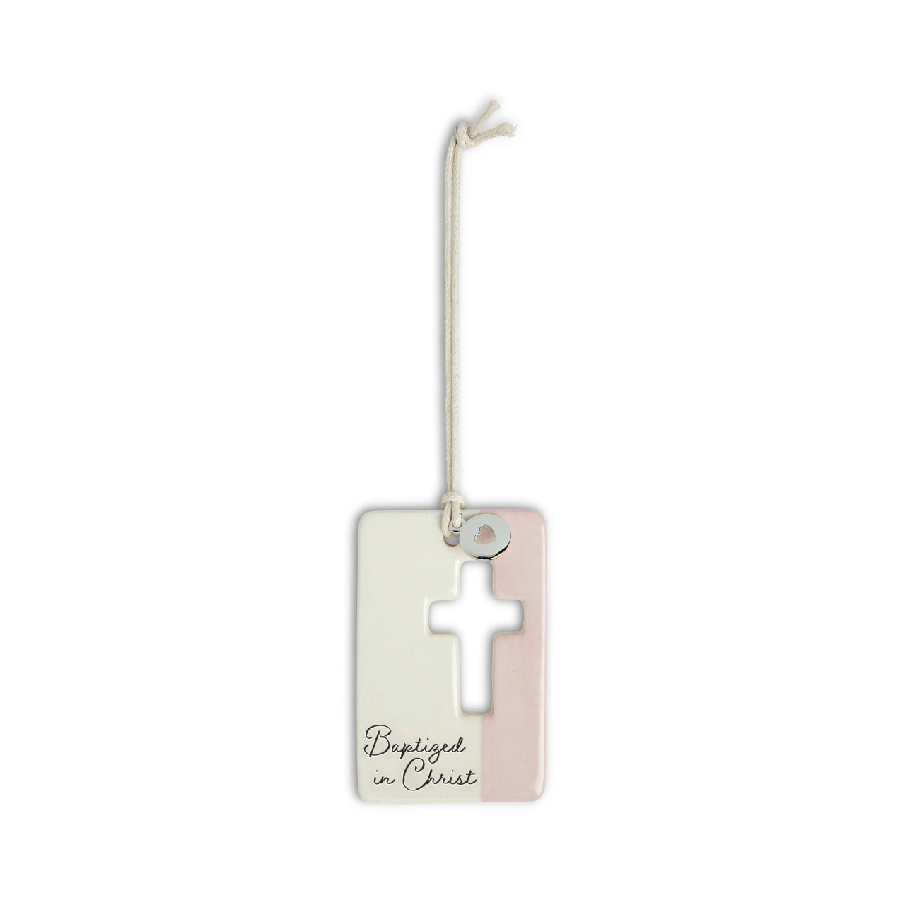 Pink Baptism Hanging Token - Mellow Monkey