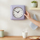 Retro Square Indoor Wall Clock - Lilac - 9.25-in