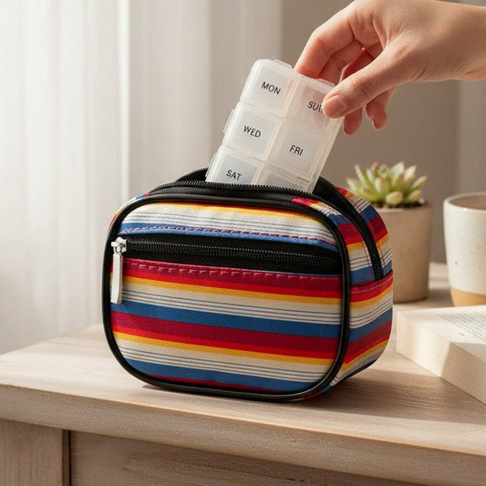 Zippered Pill & Vitamin Case - Canyon