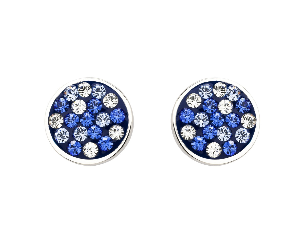 Sterling Silver Sapphire White Crystal Stud Earrings - Mellow Monkey