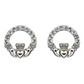 Silver Claddagh Stud Earring with White Swarovski Crystal Embellishment - Mellow Monkey