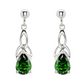 Sterling Silver Emerald Crystal Trinity Drop Earrings - Mellow Monkey