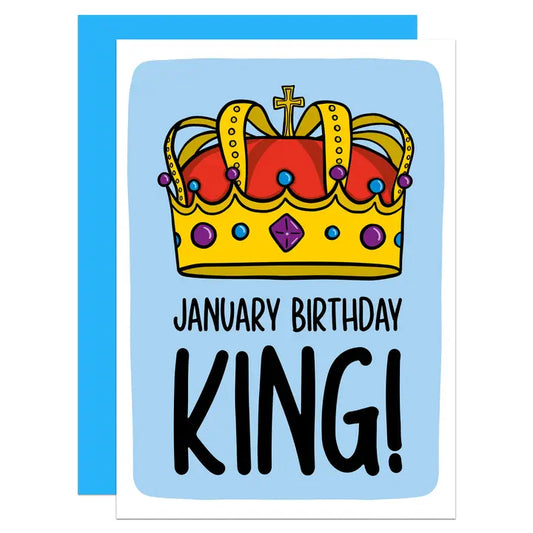 (Your Month) Birthday King - Birthday Greeting Card - Mellow Monkey