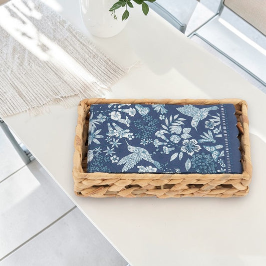 Woven Guest Towel Napkin Holder with Hummingbird Paper Napkins