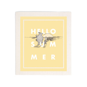 Hello Summer - Winnie the Pooh Themed Swedish Dishcloth - Mellow Monkey