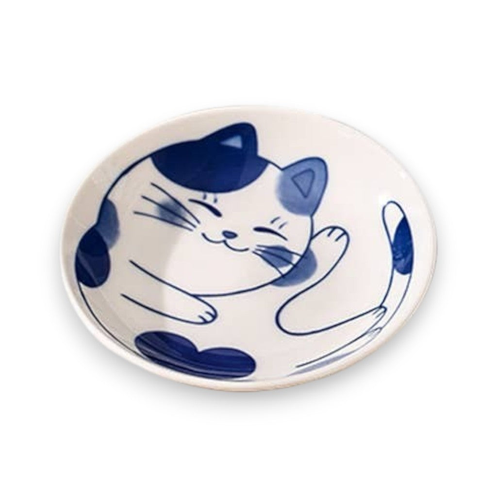 Lucky Cat Ceramic Trinket Dish - 4-in - Mellow Monkey