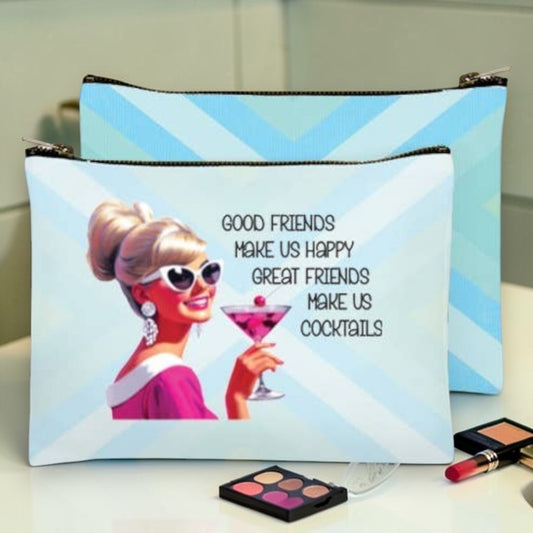 Good Friends Make Us Happy - Zippered Bag - Mellow Monkey