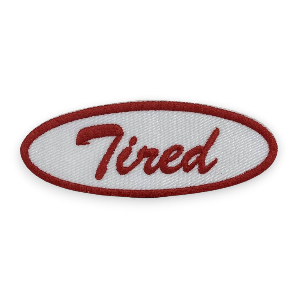 Tired - Embroidered Iron on Patch - 4-in - Mellow Monkey