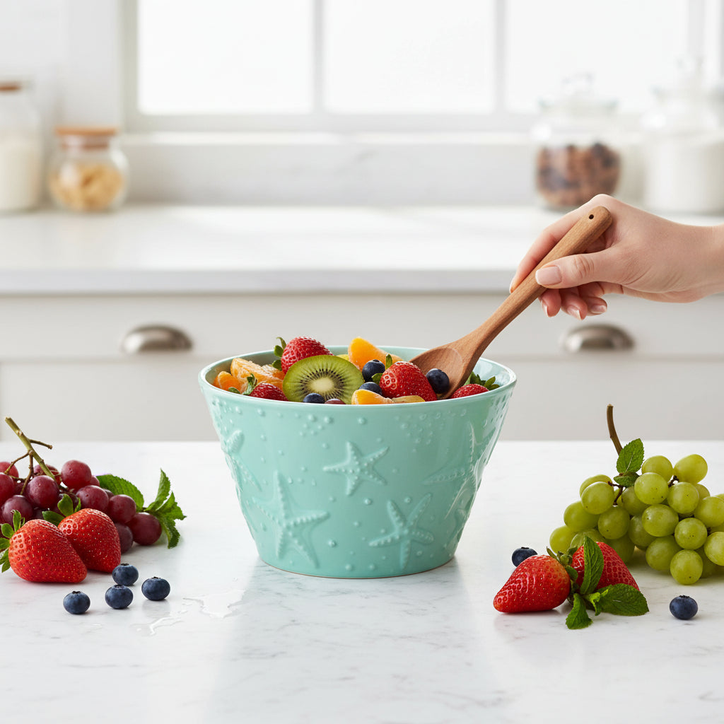 Coastal Mint Serving Bowl - 3-qt - Temp-tations - Mellow Monkey