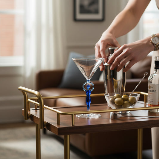 Hand-Blown Mermaid Martini Glass - 4-oz - Mellow Monkey