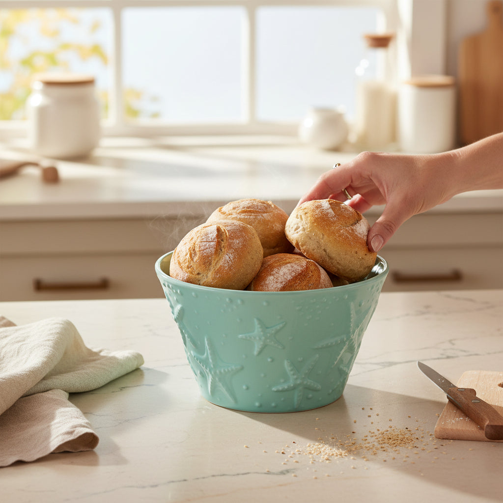 Coastal Mint Serving Bowl - 3-qt - Temp-tations - Mellow Monkey