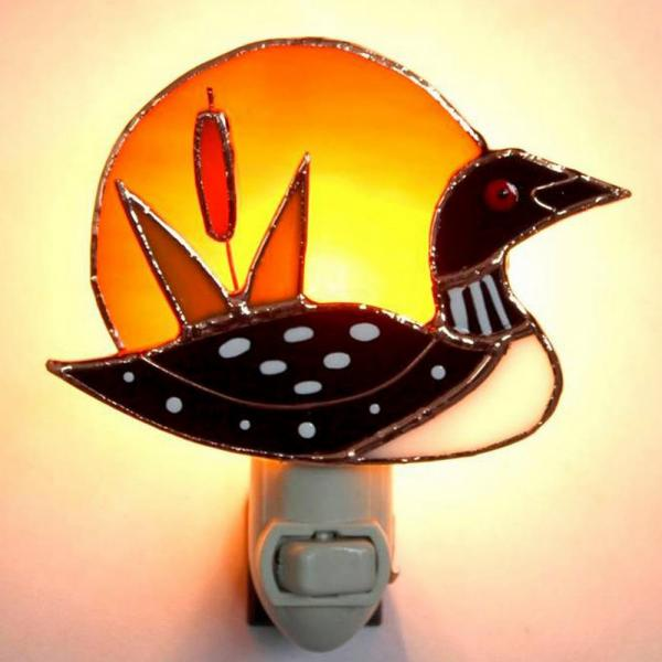 Stained Glass Nightlight - Loon Sunrise - Mellow Monkey