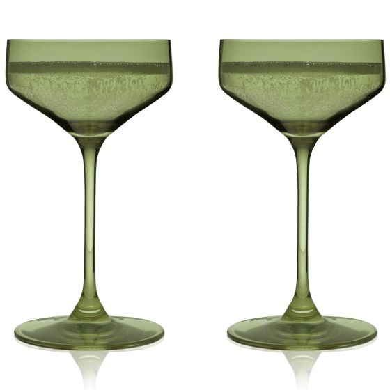 Sage Crystal Cocktail Glass Set - Mellow Monkey