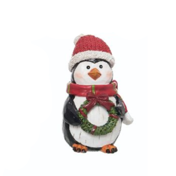 Festive Penguin Figurine - 3-1/2-in - Mellow Monkey