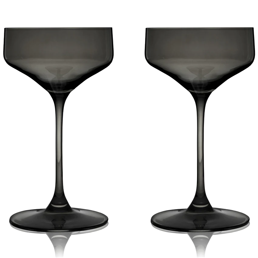 Smoke Crystal Cocktail Glass Set - Mellow Monkey