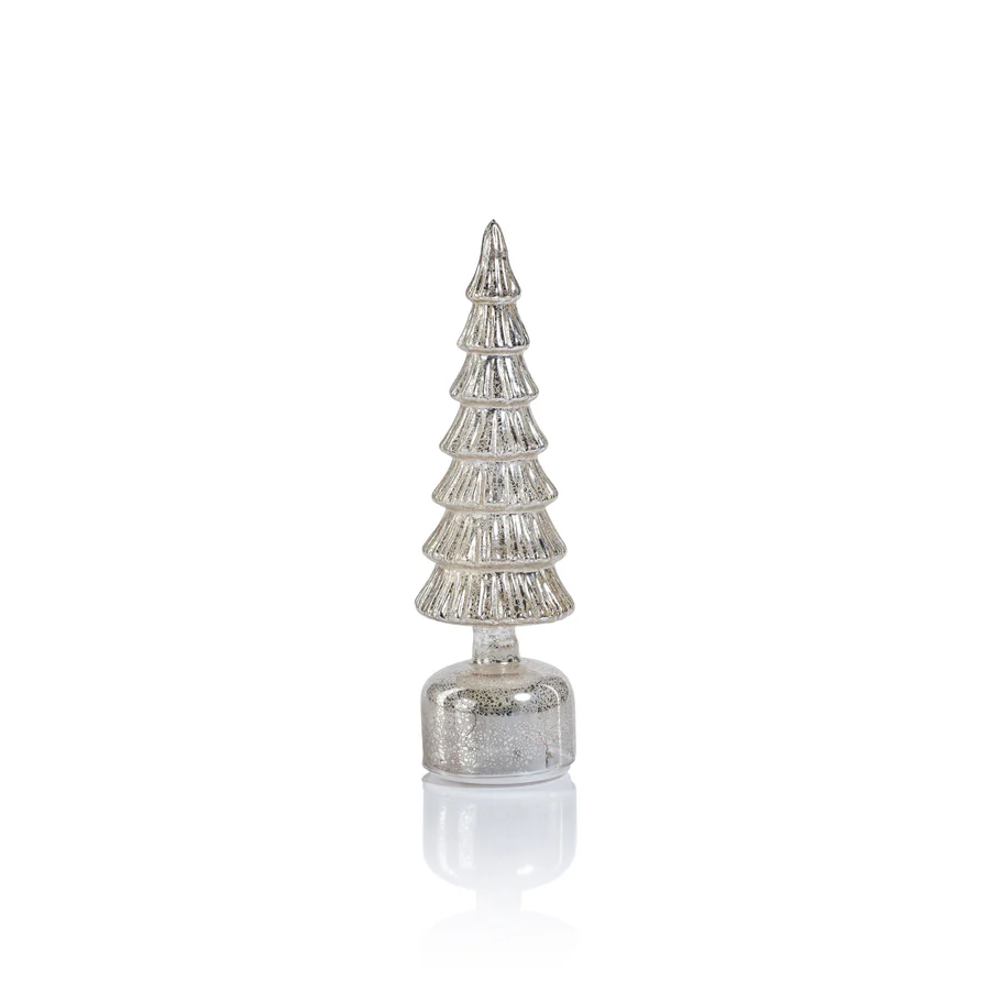 Alpine Rotating LED Tree - Antique Silver - Mellow Monkey