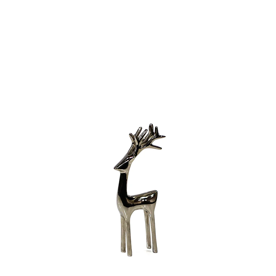 Reindeer Decorative Figure - Polished Nickel - Mellow Monkey