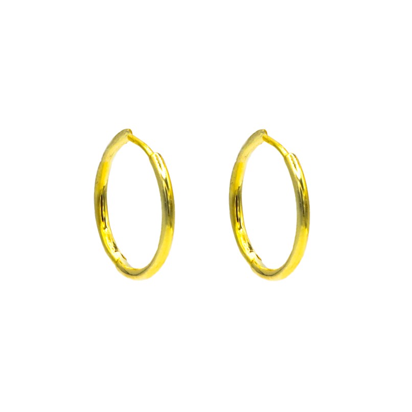 Mellow Monkey 18k gold plated vermeil hoop earrings, lightweight and sparkly.