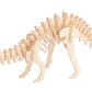 Mellow Monkey 3D wooden dinosaur skeleton puzzle, natural wood, unassembled