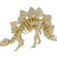 Mellow Monkey 3D wooden Stegosaurus puzzle, natural wood, detailed skeleton model for kids and adults.
