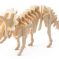 Mellow Monkey 3D wooden Triceratops dinosaur puzzle, made from natural plywood with grooved edges.