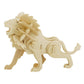Mellow Monkey 3D wooden lion puzzle, made from natural plywood with grooved edges. A fun, educational toy.