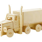 Mellow Monkey 3D wooden truck puzzle, natural wood, unassembled toy for kids, part of transportation bundle.